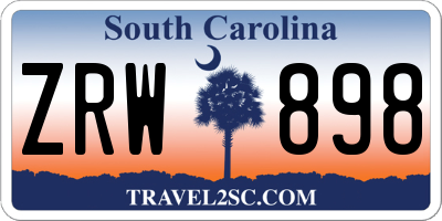 SC license plate ZRW898
