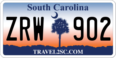SC license plate ZRW902