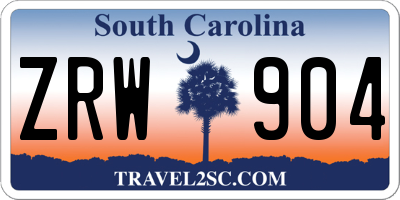 SC license plate ZRW904