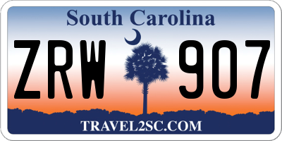 SC license plate ZRW907