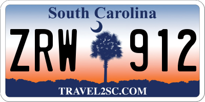 SC license plate ZRW912