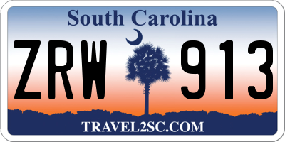 SC license plate ZRW913