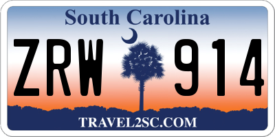 SC license plate ZRW914