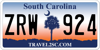 SC license plate ZRW924
