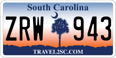 SC license plate ZRW943