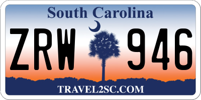 SC license plate ZRW946