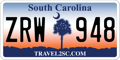 SC license plate ZRW948
