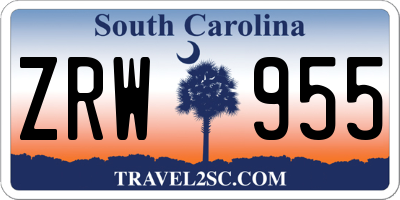 SC license plate ZRW955