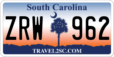 SC license plate ZRW962