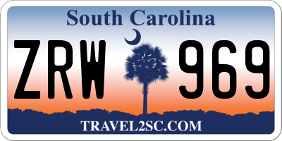 SC license plate ZRW969