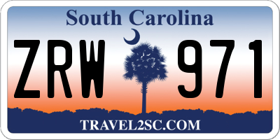 SC license plate ZRW971