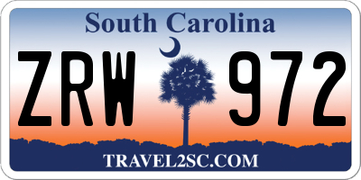 SC license plate ZRW972