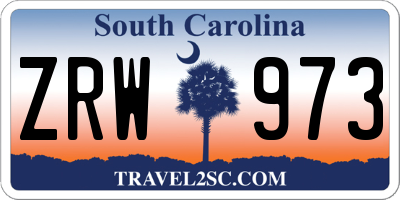 SC license plate ZRW973