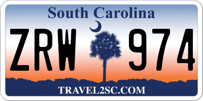 SC license plate ZRW974
