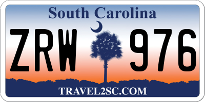 SC license plate ZRW976