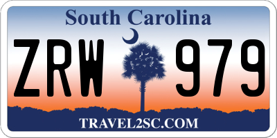 SC license plate ZRW979