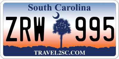 SC license plate ZRW995