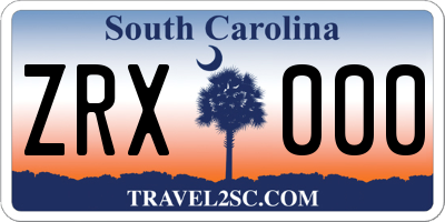 SC license plate ZRX000