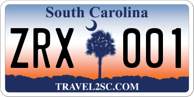 SC license plate ZRX001
