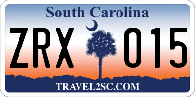 SC license plate ZRX015