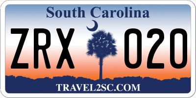 SC license plate ZRX020