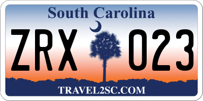 SC license plate ZRX023