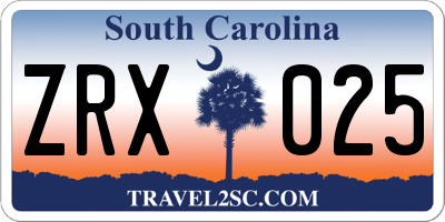 SC license plate ZRX025