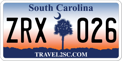 SC license plate ZRX026
