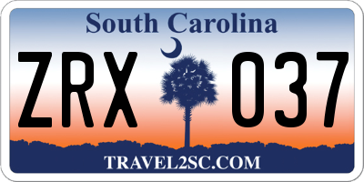 SC license plate ZRX037