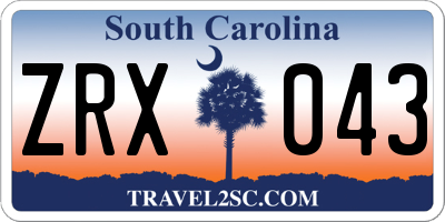 SC license plate ZRX043