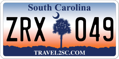 SC license plate ZRX049