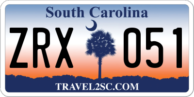 SC license plate ZRX051