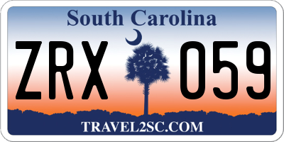 SC license plate ZRX059