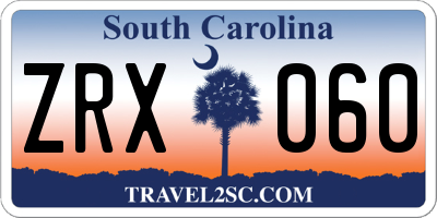 SC license plate ZRX060