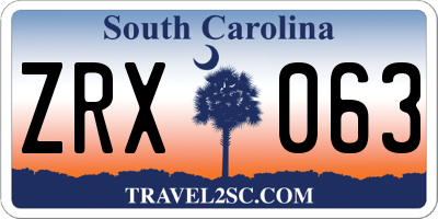 SC license plate ZRX063