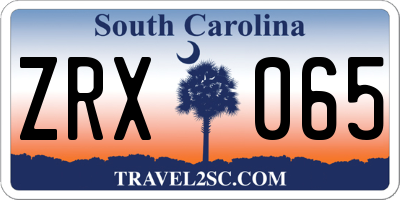 SC license plate ZRX065