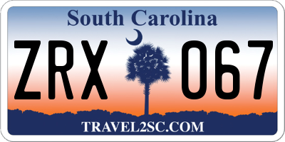 SC license plate ZRX067