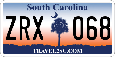 SC license plate ZRX068