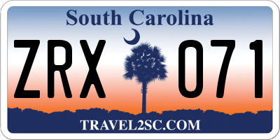 SC license plate ZRX071