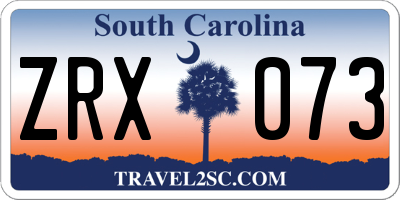 SC license plate ZRX073