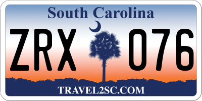 SC license plate ZRX076