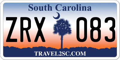 SC license plate ZRX083