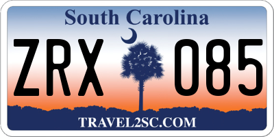 SC license plate ZRX085