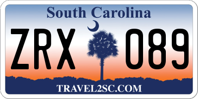 SC license plate ZRX089