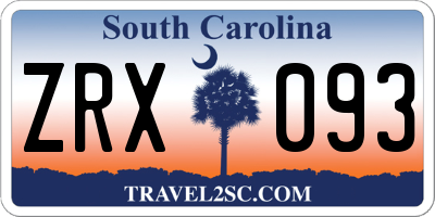 SC license plate ZRX093