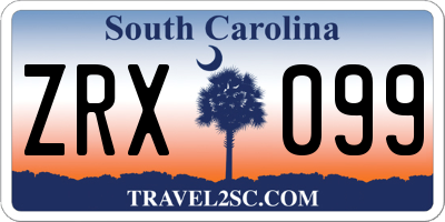SC license plate ZRX099