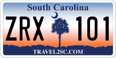SC license plate ZRX101
