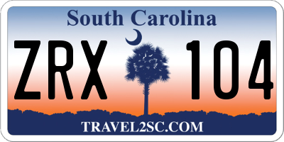 SC license plate ZRX104