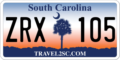 SC license plate ZRX105