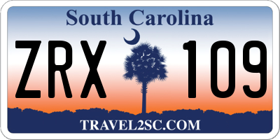 SC license plate ZRX109